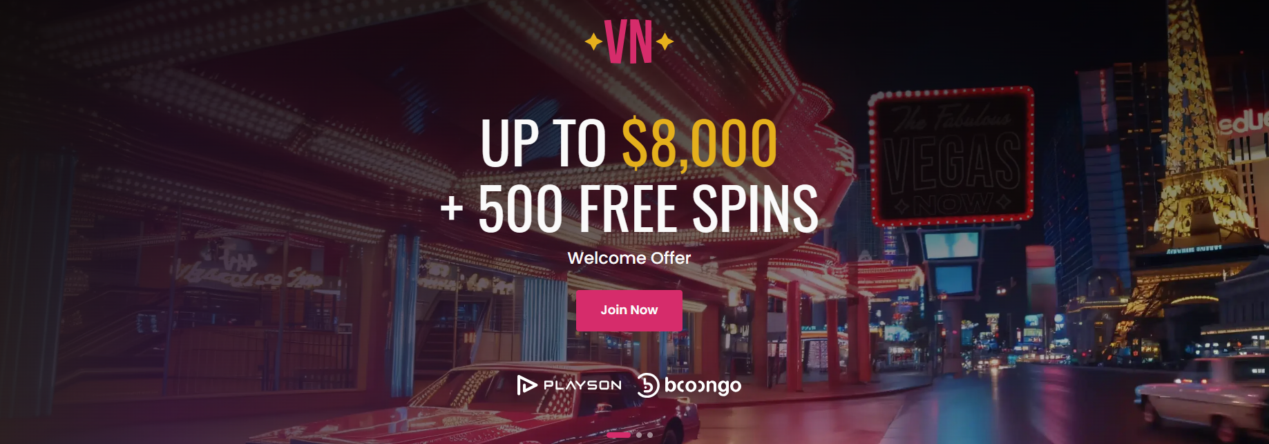 Overview of available games at VegasNow Casino